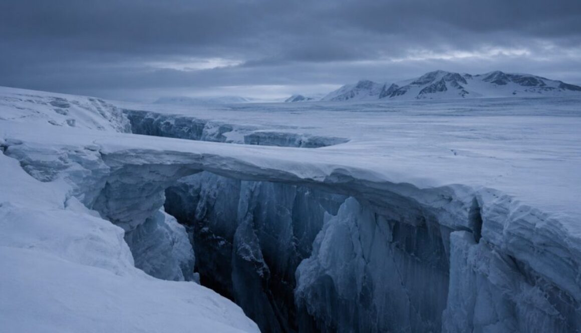 Snow bridge spanning a glacial crevasse, illustrating the article on participant-funded split dollar